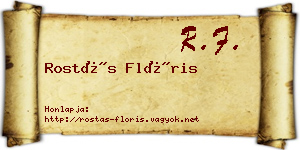 Rostás Flóris névjegykártya